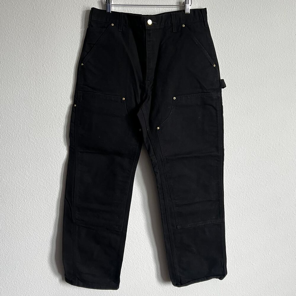 Carhartt B01 BLK black double knee work wear carpenter pants